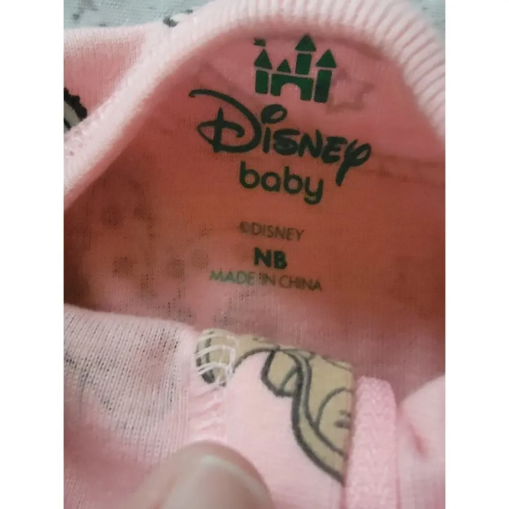 Disney Baby pink Minnie Mouse cowgirl two-way zip footed sleep Play Pajamas NB